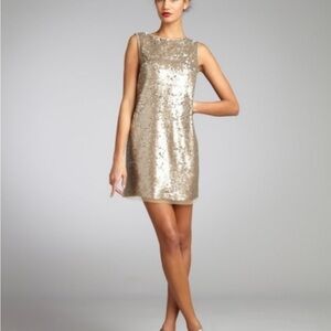 Suzi Chin for Maggy Boutique Gold Sequins Dress